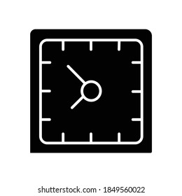 Wall Clock Black Glyph Icon