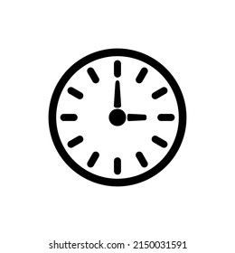 Wall clock black icon on white background.