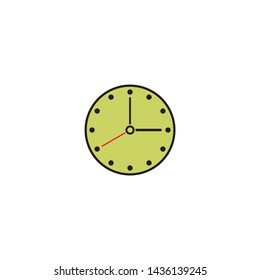 Wall clock cartoon icon, vector on a white background