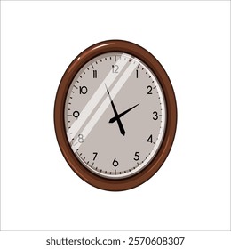 Wall clock cartoon vector illustration
