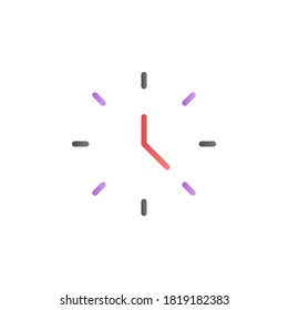 Wall clock color gradient vector icon