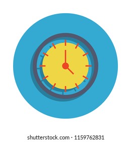 Wall Clock colored in blue badge icon. Element of school icon for mobile concept and web apps. Detailed Wall Clock icon can be used for web and mobile