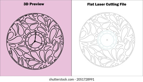 Wall Clock
Create a decorative Wall Clock of acrylic and wood with my templates for laser cutting machines. this Wall Clock is available for all material thicknesses.