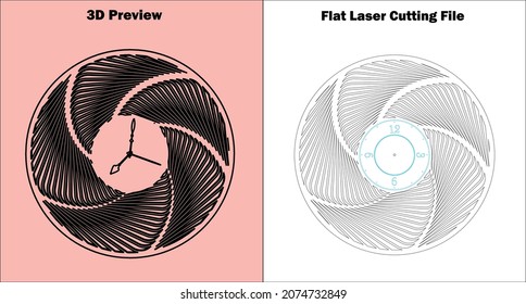 Wall Clock
Create a decorative Wall Clock of acrylic and wood with my templates for laser cutting machines. this Wall Clock is available for all material thicknesses.