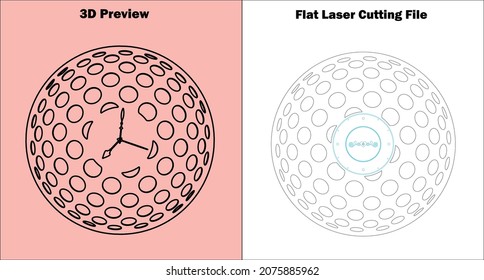 Wall Clock
Create a decorative Wall Clock of acrylic and wood with my templates for laser cutting machines. this Wall Clock is available for all material thicknesses.