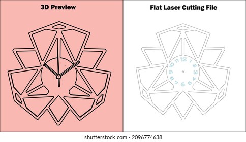 Wall Clock
Create a decorative Wall Clock of acrylic and wood with my templates for laser cutting machines. this Wall Clock is available for all material thicknesses.