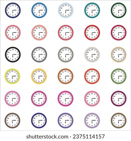 Wall Clock Design Clipart Set