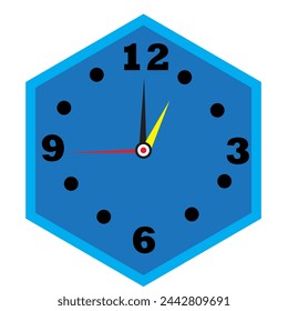 Wall clock design in different colors placed on whit background