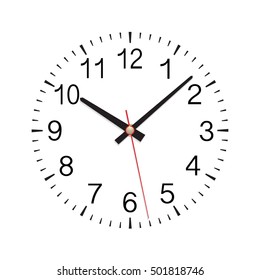 Wall clock dial on white background vector illustration.