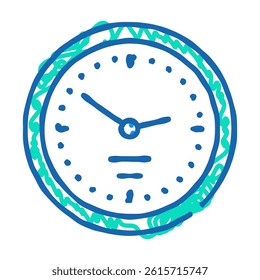 wall clock doodle icon sketch vector. wall clock sign. isolated symbol illustration