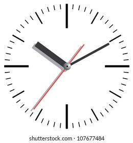 Wall clock. The electronic device. Vector illustration.