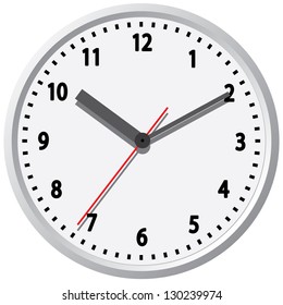 Wall clock. The electronic device. Vector illustration. Image of clock face. The device displays the hours, minutes, seconds. Save your time. Timing is everything.