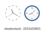 Wall clock. Clock face. Analog clock. Time and Clock icon. Vector illustration