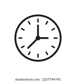 Wall clock face vector illustration icon for time keeping