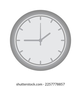 Wall clock face vector illustration icon for time keeping