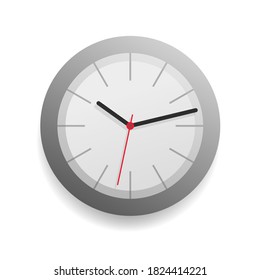 Wall clock face watch icon vector isolated clipart, modern realistic timepiece time dial object