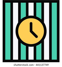 wall clock Filled Outline Icon