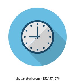 wall clock flat icon.Vector illustration in a simple style with a falling shadow. 10 eps.