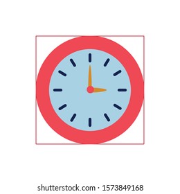 wall clock flat style icon vector illustration design