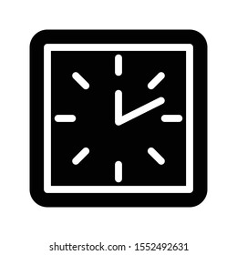 wall clock glyph flat icon
