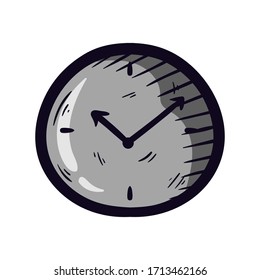 wall clock hand drawn engraved illustration