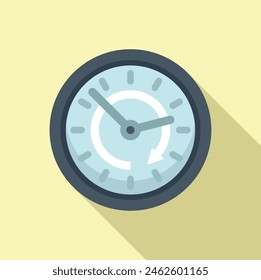 Wall clock hour duration icon flat vector. Event schedule. Date plan present