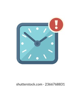 Wall clock hour icon flat vector. Office work. Individual worker isolated