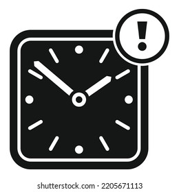 Wall-Uhr-Stunde Symbol einfache Vektorgrafik. Büroarbeit. Einzelarbeiter