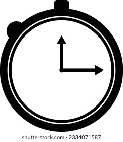 reloj de pared o icono plano de vidrio