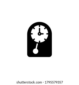 Wall clock icon in black flat glyph, filled style isolated on white background