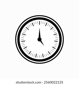 Wall clock icon in black flat glyph, filled style isolated on white background fully editable vector template