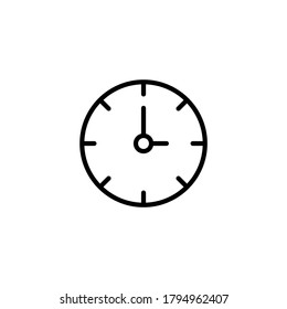 Wall clock icon  in black line style icon, style isolated on white background