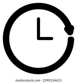 Wall clock icon, clockwise rotation