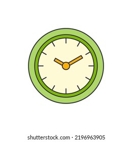 Wall clock icon in color, isolated on white background 