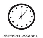 Wall clock icon doodle hand drawn. Outline drawing wall clock line clipart symbol. Vector illustration