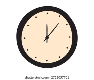 Icono de reloj de pared dibujado a mano. Clipart de línea de reloj de pared de dibujo de contorno. Ilustración vectorial