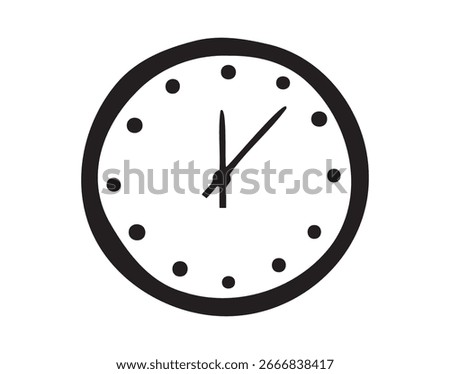 Wall clock icon doodle hand drawn. Outline drawing wall clock line clipart symbol. Vector illustration