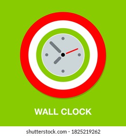 icono de reloj de pared. ilustración plana del icono vectorial del reloj de pared para web