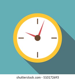 Wall clock icon. Flat illustration of wall clock vector icon for web
