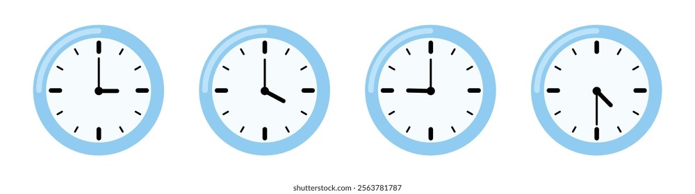 wall clock icon flat time icon minute second clock