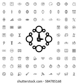 wall clock icon illustration isolated vector sign symbol. Time icons set.