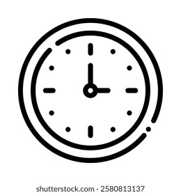 Wall Clock icon illustration in line style. Perfect for website mobile app presentation. Suitable for any user interface and user experience
