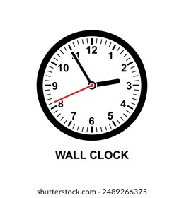 Icono de reloj de pared aislado en la Ilustración vectorial de fondo.