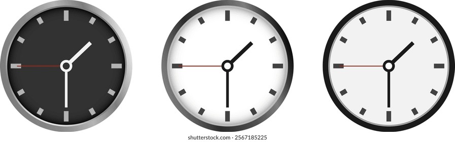 Wall clock, wall clock icon isolated on white background. Vector, designer illustration. Vector.