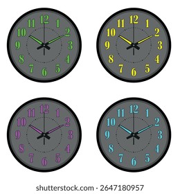 Reloj de pared, icono de reloj de pared aislado sobre fondo blanco. Vector, ilustración de diseñador. Vector.