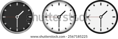 Wall clock, wall clock icon isolated on white background. Vector, designer illustration. Vector.