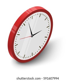 Wall Clock Icon. Isometric Illustration Of Wall Clock Vector Icon For Web