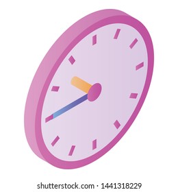 Wall clock icon. Isometric of wall clock vector icon for web design isolated on white background