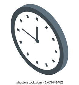 Wall Clock Icon. Isometric Of Wall Clock Vector Icon For Web Design Isolated On White Background