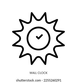 icono de reloj de pared. Diseño De Estilo De Arte De Línea Aislado En Fondo Blanco